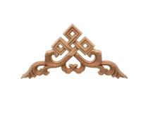Moulure Decorative Applique d'angle en bois sculpté non peinte for meubles Figurines décoratives Miniatures Décoration d'intérieur vintage(10cm)