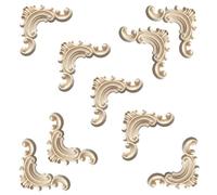 Moulure Decorative Bois Lot De 20 Appliques D'Angle En Bois Naturel Sculpté Moulures Et Accessoires Décoratifs Vintage Non Peints Style J79 9 X 9cm