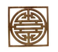 Moulure Decorative Bois Plaque Ronde En Bois Sculpté Inachevée Décoration Murale Pièces De Bois Chinoises Appliques Sculptées Incrustations Pour Salon 6 X 6cm Lot De 10