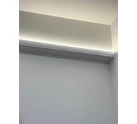 Moulure décorative de Plafond, moulure LED Moderne pour Plafond et Mur - Canal diffuseur d'éclairage indirect de 4,36 m, plinthe pour Ruban LED pour Cuisine et Bureau (Blanc)