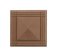 Moulure Decorative Décalque Carré Solide Porte Ronde Coeur Fleur Meubles Décoration Accessoires Sculpté Murs Bois Applique Onlay(12cmX12cm-01)
