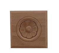 Moulure Decorative Décalque Carré Solide Porte Ronde Coeur Fleur Meubles Décoration Accessoires Sculpté Murs Bois Applique Onlay(5cmX5cm-03)
