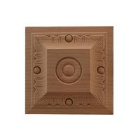 Moulure Decorative Décalque Carré Solide Porte Ronde Coeur Fleur Meubles Décoration Accessoires Sculpté Murs Bois Applique Onlay(10cmX10cm)