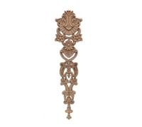 Moulure Decorative Décoration Rétro Bois Naturel Applique Onlay Floral Grande Rose Feuilles Vintage Home Decor(40cmX11cm)