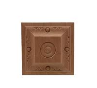 Moulure Decorative Fleur sculpture sur bois Appliques en naturel for armoire de meuble moulures non peintes décalcomanie Figurines décoratives(10cmX10cm-03)