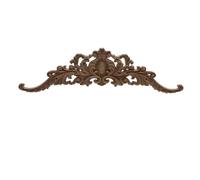 Moulure Decorative Onlay bois moulures Applique décalcomanie sculpté non peint moderne longues grandes feuilles fleur caoutchouc coin meubles(48cmx13cm)