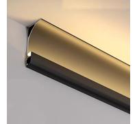 Moulure en aluminium à DEL en forme de couronne - Diffuseur d'éclairage indirect pour décoration de plafond et mur Finition noire 9,5 m / 31.1ft de longueur pour la maison et le bureau