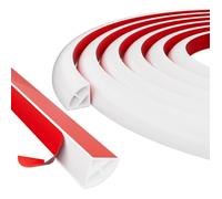 Moulure Quart De Rond Autocollante Flexible 15 m, Joint D’étanchéité Caoutchouc Blanc Pour Mur/Plinthe/Plafond