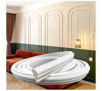 Moulures courbes en arc, Kit de moulage mural en arc, garniture prédécoupée PVC 3. à 32.8 pieds, décoration murale DIY for la maison(W 1.6cm(3/5"),L 9m/29.5ft)