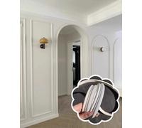 Moulures courbes en arc, Moulure d’arc en PVC pliable, kit de garniture cadre porte, arc incurvé 3 à 65 pieds, décoration murale intérieure(W1.1cm(3/8"),2m(6.5ft))