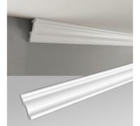 Moulures de plafond de 100 cm - Moulures décoratives pour murs et plafonds - Légères, dures et indéformables - Recouvrable - 4 profils design au choix (JC194-W Leiste-02)