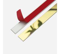 Moulures décoratives adhésives, Moulure de garniture murale en métal auto-adhésive, bande miroir flexible, multicolore, largeurs multiples(Glossy Gold,Width 1cm/0.4inch)