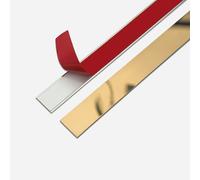 Moulures décoratives adhésives, Moulure de garniture murale en métal auto-adhésive, bande miroir flexible, multicolore, largeurs multiples(Glossy Rose Gold.,Width 10cm/3.93inch)