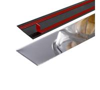 Moulures murales métallisées, Bande de bordure murale auto-adhésive en acier inoxydable 3,2 pieds, multicolore, plusieurs largeurs(Silver Mirror,Width 100mm)