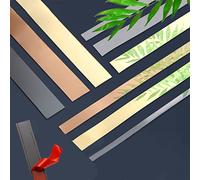 Moulures murales métallisées, Bordure murale en acier inoxydable for miroir auto-adhésif de 49,2 pieds, multicolore, plusieurs tailles(Rose Gold Mirror,Width 1cm)