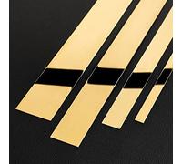 Moulures murales métallisées, Miroir flexible de moulage mural en acier inoxydable, auto-adhésif multicolore, plusieurs tailles, 16,4 pieds(Gold Mirror,Width 1.5cm)