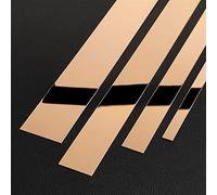 Moulures murales métallisées, Miroir flexible de moulage mural en acier inoxydable, auto-adhésif multicolore, plusieurs tailles, 16,4 pieds(Rose Gold Mirror,Width 1.5cm)