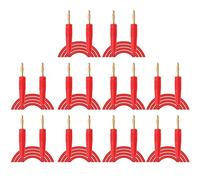 MOUMOUTEN 10 jeux fils test fiche banane mâle-mâle 2mm 0,44mm² rouge (Rouge)