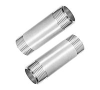 MOUMOUTEN 2Pièces Raccord inox 304, 1-1/2" BSPT Mâle x 200mm Long | Tube d'extension à double filetage, raccord en acier inoxydable 304 durable pour plomberie compresseur, avec extrémités mâles