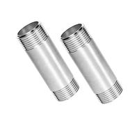 MOUMOUTEN 2Pièces Raccord inox 304, 2-1/2" BSPT Mâle x 50mm Long | Tube d'extension à double filetage, raccord en acier inoxydable 304 durable pour plomberie compresseur, avec extrémités mâles