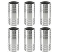 MOUMOUTEN 6 Pcs Raccord Cannelé Inox 304, 1-1/4"(32mm) x 65mm droit | Raccord de Tuyau Droit Double, Manchonnier Cannelé 1-1/4" (32mm) pour Lignes d'Eau, de Gaz et d'Air