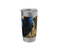 Mountain Cur Chien Van Gogh Nuit étoilée Gobelet isotherme en acier inoxydable double paroi