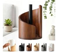 Mountain Porte-rouleau d'essuie-tout en bois avec base en bois de manguier et support en fer, design autonome à une main, s'adapte aux rouleaux Jumbo pour cuisine, salle de bain et garde-manger