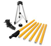 Mountlaser Poteau télescopique de 4,2 m avec trépied, support de niveau laser pour lasers rotatifs et lasers, filetage 1/4"-20, adaptateur 5/8"-11 inclus