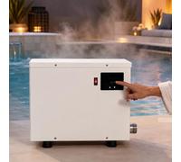 moupeaktain Chauffage électrique pour Petite Piscine 220V, Réchauffeur Piscine Hors Sol avec Thermostat Tactile, Chauffe Eau Piscine en Acier Inoxydable à Chauffage Rapide pour Spa Et Bain Froid 9KW
