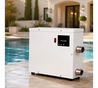 moupeaktain Chauffage Piscine électrique pour Piscine Hors Sol 220V, Réchauffeur D’Eau avec Thermostat Tactile, Chauffe-Eau en Acier Inoxydable 316, Chauffage Rapide pour Petite Piscine E Spa 9KW