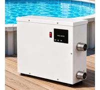 moupeaktain Chauffage Piscine Hors Sol, Chauffe-Eau Électrique 220V avec Thermostat Tactile, Réchauffeur à Température Constante Automatique pour Petite Piscine, Spa, Eau Douce Uniquement 5.5KW