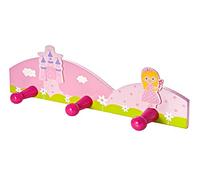 Mousehouse Gifts Patère Mural Porte Manteaux Triple Mural Princesse Rose pour Une Chambre de Petite Fille ou de bébé