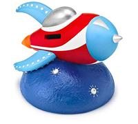 Mousehouse Gifts - Tirelire pour Enfant - Motif fusée sur la Lune - Fille/garçon - Rouge/Blanc/Bleu - 12 x 16 x 12 cm