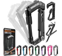Mousqueton Porte Clé 8en1 Outil Multifonction Gadget Avec Couteau Ouvre Bouteille Règle Scie Tournevis Insolite Utile Accessoires Camping Cadeau Homme (Noir)