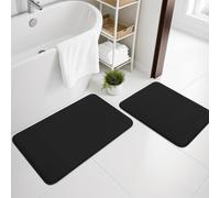 Mousse à mémoire de forme Tapis de bain antidérapant 2 pièces, Set de tapis de bain de luxe, Set de tapis de bain lavable 2 pièces, 40 x 60 cm + 50 x 80 cm, brun