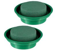 Mousse de Fleur Ronde Verte 2 Pièces, Base pour Composition de Fleur
