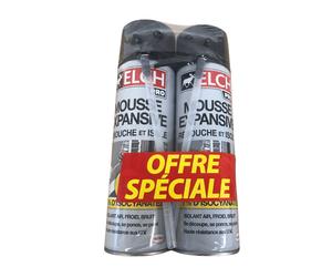 Mousse PU, mousse expansive, mousse isolante ELCH PRO Mousse de construction 2 x 500 ml