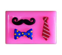 Moustache, Dickie Bow et cravate Moule en silicone Moule pour décoration gâteau glaçage pour gâteau Sugarcraft outil de fées Blessings