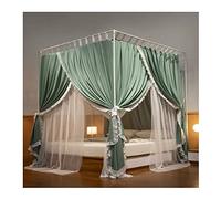 Moustiquaire à baldaquin Moderne et Simple, Rideau de lit décoratif pour Chambre à Coucher, utilisable Toute l'année, avec Support métallique (Couleur : Vert, Taille : 150 x 200 cm)
