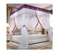 Moustiquaire à baldaquin pour lit Simple, Queen ou King, Couvre-lit décoratif avec Rideau et Support Anti-poussière (Couleur : 2#, Taille : 180 x 200 cm / 71 x 79 Pouces)