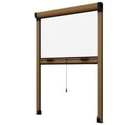 Moustiquaire à rouleau réductible verticale DIY en kit Instructions et accessoires inclus (160 x 160 cm, Bronze)