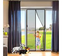 Moustiquaire AimantéE Porte Fenetre Rideau de Porte 220 x 215 cm Fermeture Automatique Facile à Installer Fermeture Automatique Portes De Balcon Portes Coulissantes Noir