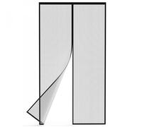 Moustiquaire aimantée pour porte fenêtre, fixation avec bande adhésive sans perçage, maille fine - 120 x 210 cm - Noir - Linxor