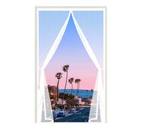 Moustiquaire Baie Vitree 230 x 250 cm Anti-Moustiques, Bande Auto-Agrippante, Sans Percage, Fermeture Automatique, Moustiquaire Baie Vitree Coulissante pour Fenêtres Porte, Blanc