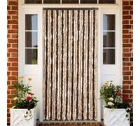 vidaXL Rideau anti-insectes Chenille – beige et marron clair 90x200 cm