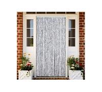 vidaXL Rideau moustiquaire Chenille 90 x 200 cm Blanc et gris
