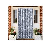 vidaXL Moustiquaire chenille bleu, blanc et argenté 90 x 220 cm – Protection contre les insectes