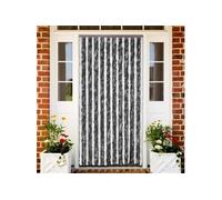 vidaXL Rideau anti-insectes gris et blanc 118x220 cm chenille