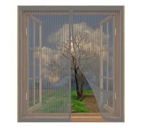 Moustiquaire de Fenêtre 90 x 70 cm Installation Facile Sans Percer Moustiquaire Extensible en Maille de Fibre de Verre pour Fenêtre Empêche Les Insectes, Gris