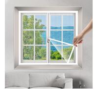 Moustiquaire de fenêtre zippée blanche 120x140 cm, filet adhésif anti-moustiques facile à installer